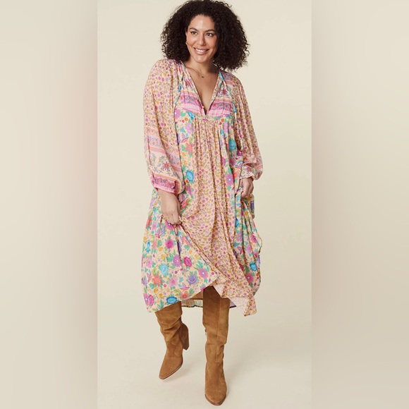 NWT Spell Mossy Patchwork Boho Dress Size L - Picture 7 of 8